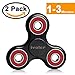 Produktbild [2 Stücke] iVoler Fidget Toys Hand Tri Spinner Finger Spielzeug Ultra Durable Ultra Schnelle Fidget Spinner Hand Toy mit Hybrid-Keramik Lager - Perfekt für ADD, ADHD, Entlastet, Autismus und Angst und Entspannung für Kinder und Erwachsene (Schwarz & Rot)