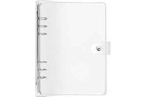 Umisu Classeur en PVC Souple Transparent Couverture de Protection pour Carnet de Notes Classeurs à Anneaux 6 Trous Rechargeable pour A5/A6/A7 Feuilles Volantes (A5)