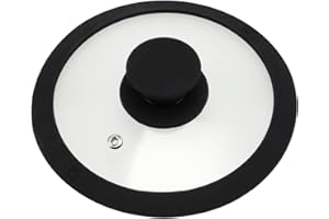 bremermann Szklana pokrywka z silikonową krawędzią do garnków i patelni 16 cm (czarna)