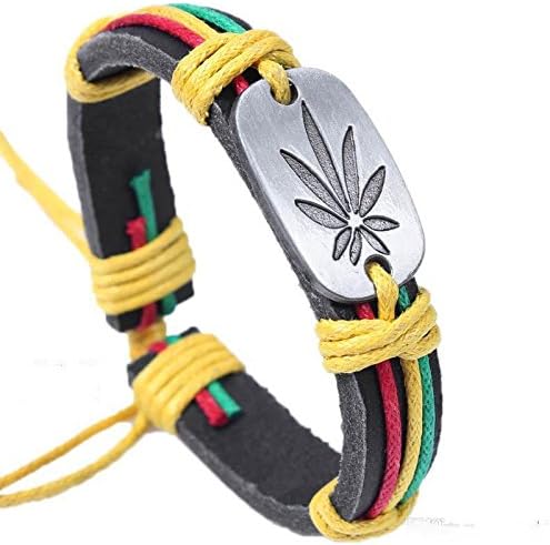 Bracelet lucky Men's Women's Eco Leather Unisex Rock Punk Leather Bracelet Bob Marley