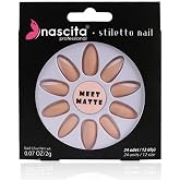 Nascita Stiletto Fitting Nails (Matte French Nails, Matte French Nails) 24 Pieces