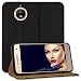 Produktbild mtb more energy® Leder Bookstyle Case für Motorola Moto G5S (XT1794, 5.2'') | schwarz | Echtleder | Schutz-Tasche Wallet Folio Cover Hülle