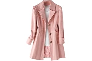 Vagbalena Gabardina Larga De Moda para Mujer Abrigo Elegante De Una Botonadura Solapa Abrigo A Prueba De Viento Manga Larga Abrigo De Otoño Medio Largo Abrigo De Trabajo para Oficina