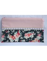 Lilli León Corazón Handgemachte Neceser Bolsa de aseo Clutch Flower Cloud Dark Slate