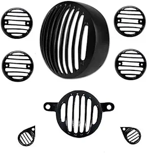 Gate 7 Headlight Grill Heavy PVC for Royal Enfield Bike Set of 8