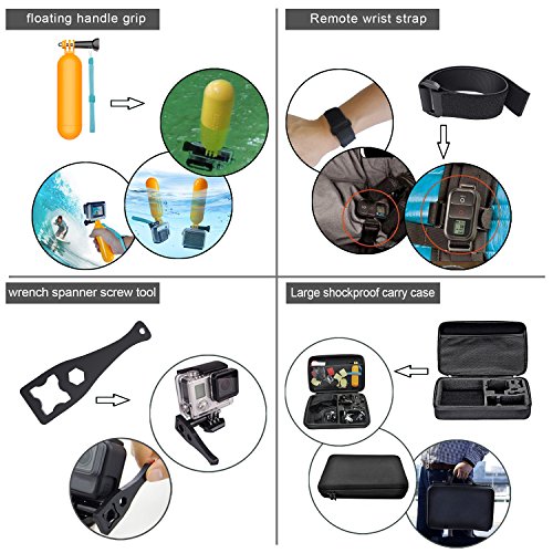 Leknes Basis Zubehör Bundle Set für Action Kamera sj4000 sj5000 und GOPRO HERO 5 4 3+ 3 2 1 QUMOX Xiaomi Yi APEMAN Rollei WiMiUS - 4