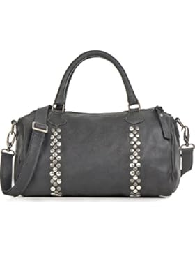 LEGEND, Damen Handtaschen, Henkeltaschen, Umhängetaschen, Crossover-Bags, Bowling-Bags, Leder, Nieten, Schwarz...