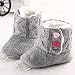 Koly Baby Girls Winter Warm Soft Sole Crib Button Flats Cotton Boot Toddler Prewalker Shoes