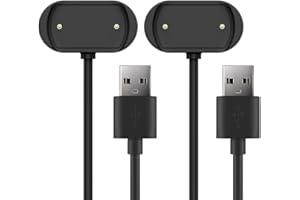 TUSITA [2 Piezas] Cargador Compatible con Amazfit GTR 4, GTR 3, GTR 3 Pro, GTS 3, GTS 4, T-Rex 2 - USB 2 Pins 18.5mm 0.73inch Cable de Carga 3,3ft 100cm - Reloj Inteligente Accesorios