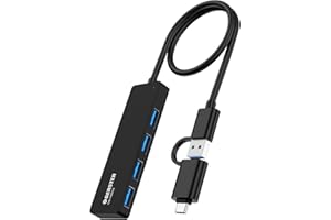 OBERSTER Hub USB 3.0 Adattatore USB, Hub USB C 4 in 1 con 4 Porte USB 3.0 da 5 Gbps Splitter USB Portatile per Laptop, Desktop, Unità Flash USB e Altri Dispositivi USB