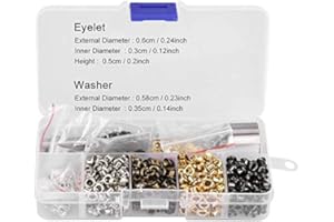 HEEPDD 4 colores simples ojales y arandelas ojales artesanías remaches con 3 piezas herramientas de instalación Leathercraft fabricación de tela reparación reparación [3mm x 420pcs]Refuerzos adhesivos &