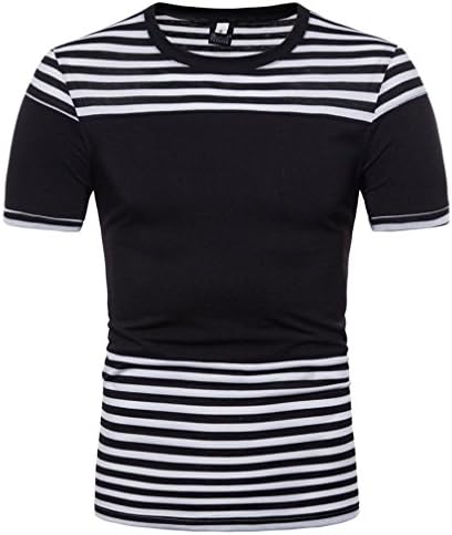 Mens T Shirts Casual,Mens Shirts Short Sleeve,Mens Shirts Size 8,Mens Tops Size 10,Mens Shirts,Mens Tops Summer,Men Shirt New Look,Moonuy Men Casual Stripe Print Handsome Blouse (S, Black)