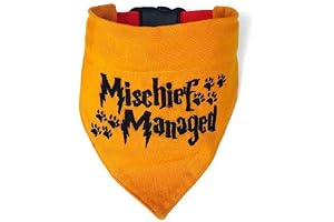 That Dog In Tuxedo Mammoth Plaid Winter Bandana with Adjustable/Removable Nylon Dog Collar (Red, XL)