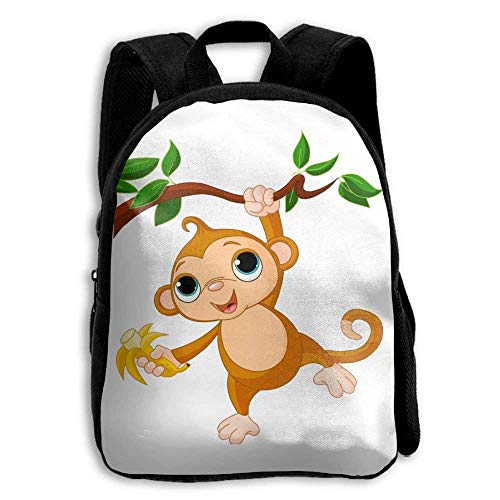 Preisvergleich Produktbild HOJJP Schultaschen für Jungen Mädchen Kinder Rucksack Bookbags Schultasche, Affe