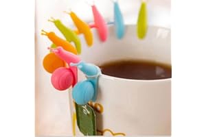 U-K Set di 5 simpatiche lumache a forma di lumaca, in silicone, per bustine di tè, tazze, caramelle, colori assortiti, colori assortiti, utile e pratico, design pratico
