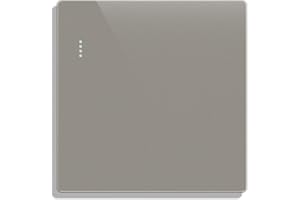 CNBINGO Big Rocker Button Switch with Phosphor Dots, Modern Matte Grey Wall Plate, Electrical Single Light Switch, 1 Gang 1 Way, 16A 250V