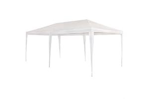 AKTIVE Garden 53992 - Cenador de Plástico Blanco 300 x 600 x 255 cm con Tubos de Acero