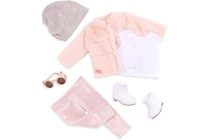 Our Generation - Fantasia e pelliccia - Completo da cappotto in pelliccia sintetica rosa - Accessori moda - Vestiti per bambole da 46 cm - Gioco di finzione - Giocattolo per bambini dai 3 anni in su