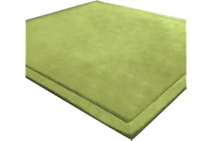 LEHOUR Tappeto di Velluto Corallo Ispessimento per Bambini Coperta strisciante Tappeto Morbido per Bambini Tatami Tappetino Antiscivolo per Bambini (Verde chiaro, 200 * 240CM)