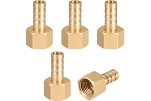 sourcing map 5 st. mässing motståndskrokar rör kontakt adapter 6 mm dragkrok x 1/4 tum G uttag rör 1/4" G x 8mm
