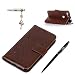 Produktbild Google Pixel XL Hülle, Google Pixel XL Schutzhülle, Alfort 3 in 1 Lederhülle Fashion Design Premium PU Leder Hohe Qualität Tasche Case Cover Kasten Abdeckung Wallet für Google Pixel XL 5.5" Smartphone Funktion Standfunktion Unterstützte Telefone und Magnetverschluss mit Schmetterling ( Kaffeebraun ) + Alfort Schwarz Stylus Pen + Netter Staub Stecker