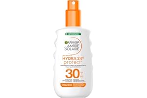 ‎GARNIER Garnier Ambre Solaire Hydra Protect+ Sonnenschutz-Milch 24h LSF 30, Schutz vor UVA und UVB, mit Vitamin C, 150 ml