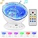 Produktbild Stimmungslicht FKANT Kinderlampe Ozeanwelle Projektor 12LED Nachtlicht Kindergeschenke mit Fernbedienung, Timerfunktion Lautsprecherfunktion 7 Farbkombination 4 eingespeicherte Naturklängen Romantische Dekoration für Baby Kinder Spielzeug Wohnzimmer Party Kindergeburtstag