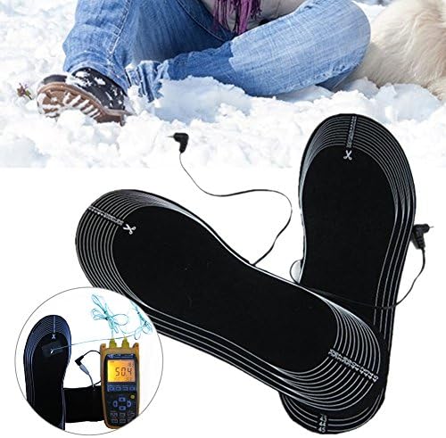 Heated Insoles, Heated Foot Insoles, Greencolourful Carbon Fiber Electric Mules Clogs Heated Insoles For Shoes Size 38-46 EVA Material Warming Flexible Black Walking Insoles