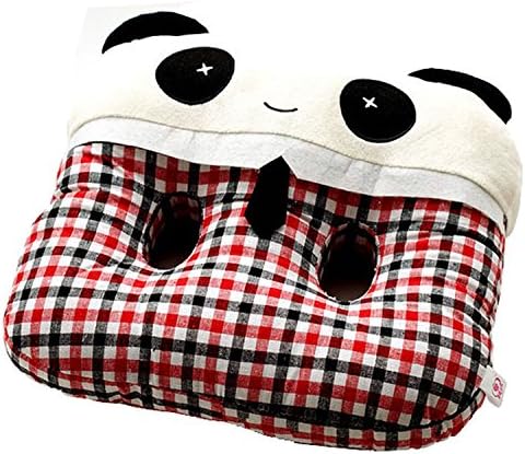 TheWin Red Grid Boy Panda-Shaped Seat Cushion for Car