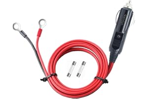 Carviya, cavo di alimentazione 16 AWG compatibile con accendisigari (spinotto maschio), diametro 1,30 mm, 15 A 20 A, lunghezza 3 m, per inverter per auto, compressore e tazza elettrica