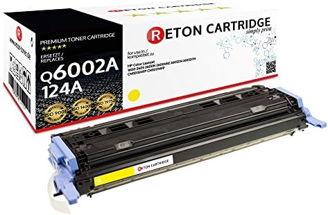 4 Original Reton Toner, compatible, upwards ( ISO-standard 19798 ) replaces Q6000A Q6001A Q6002A Q6003A HP 124A HP Color Laserjet 1600 2600N 2600DN 2605DTN HP Color Laserjet CM1015 CM1015MFP CM1017 CM1017MFP - Yellow