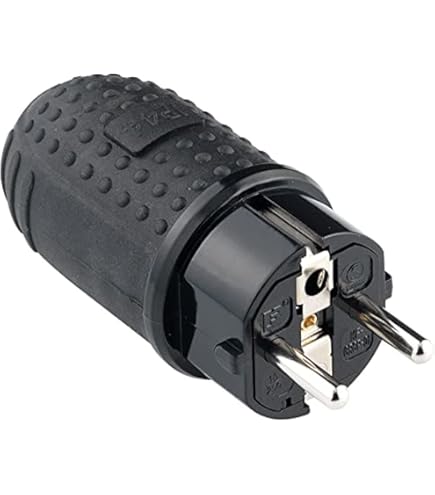 Presa Volante Schuko 16A Poly Pool - Gomma Ergonomica, IP44, Sicura Per Bambini, Made In Italy