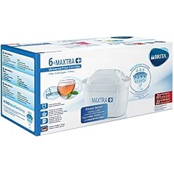 BRITA MAXTRA+ - 6 Filtros, Cartuchos de Filtrado para el Agua, Recambios Compatibles con Jarras BRITA que Reducen la Cal y el Cloro