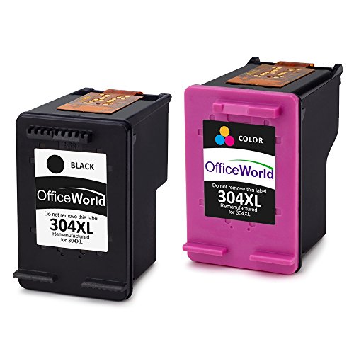 OfficeWorld Remanufactured 304XL Tintenpatronen (1 Schwarz, 1 Farbe) Kompatibel für Deskjet 3700 3720 3730