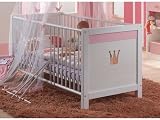 BABYZIMMER KINDERZIMMER CINDERELLA 7 Teilig Weiß Rosa - 3