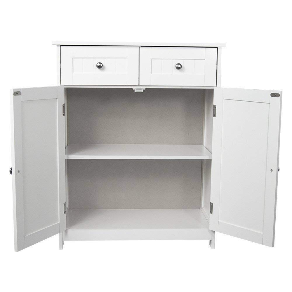 Generic-Oard-FloorTorage-Cupbo-Armoire-de-Salle-de-Bain-2-tiroirs-Meuble-de-Rangement-2-Portes-Plancher-2-tiroirs