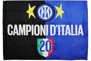 ZEUS PARTY Bandiera Inter 100x140 cm Speciale SECONDA STELLA 20° Scudetto Campioni d'Italia 2023/24 PRODOTTO UFFICIALE Internazionale Milano Nerazzurri