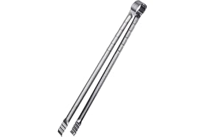 UPTALY 1 pince à barbecue en acier inoxydable, pince à steak extra longue de 45 cm, pince de cuisine professionnelle, pince à charbon épaisse, pince à barbecue coréenne, pince de service