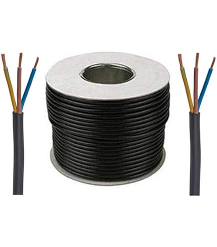 10 M Schwarzes 3183Y Elektrokabel – 1,5 Mm², 3-adrig, 13 A, 240 V, BASEC-zertifiziert
