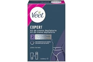 Veet Expert zestaw do depilacji intymnych – krem do depilacji okolic intymnych wraz z pianką Multi-Benefit – 2 x 50 ml