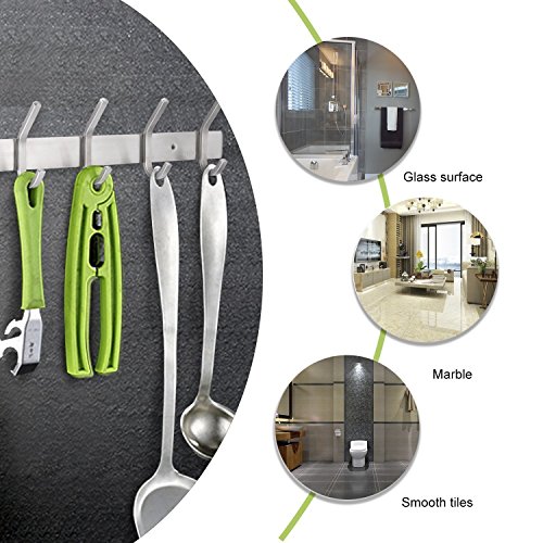 CEINTER 8 Haken Garderobenhaken Wandhaken Kleiderhaken Edelstahl Hakenleiste Handtuchhaken Bad und Küche - 2