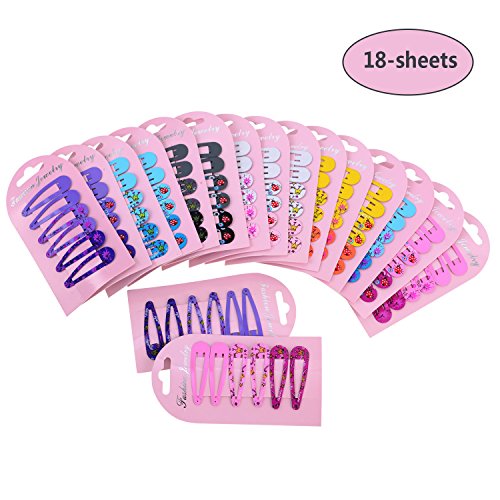 Mudder 108 Stück Haar Clips Haarklammer Metall Haarspangen für Baby Mädchen Kinder Kleinkinder, 3 Muster - 2