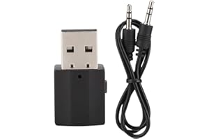 GARSENT Adaptador Bluetooth AUX, 2 en 1 HiFi USB Adaptador Receptor de Audio Estéreo Bluetooth 5.0 Universal Receptor de Audio Inalámbrico Portátil para Cine en Casa, TV, PC, Estéreo Maiosn, etc.