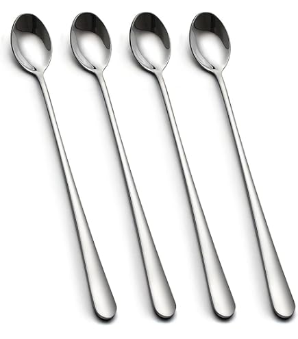 Xamoca Set 6 Cucchiaini Da Tè Con Manico Lungo 23,7 Cm – Acciaio Inox 18/10, Lucidati A Specchio, Per Bevande Fredde E Cocktail