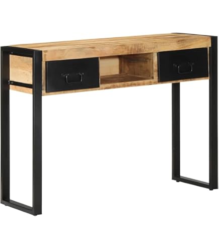 Table Console En Bois Massif - FINEBUY - 120x70x40cm - Avec Tiroir