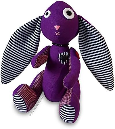 My Fabric Heaven Gothic Bunny Rabbit Sewing Pattern. Floppy Eared Halloween Themed Bunny Stuffed Soft Toy & Easy Photo-Tutorial Booklet. Free Post