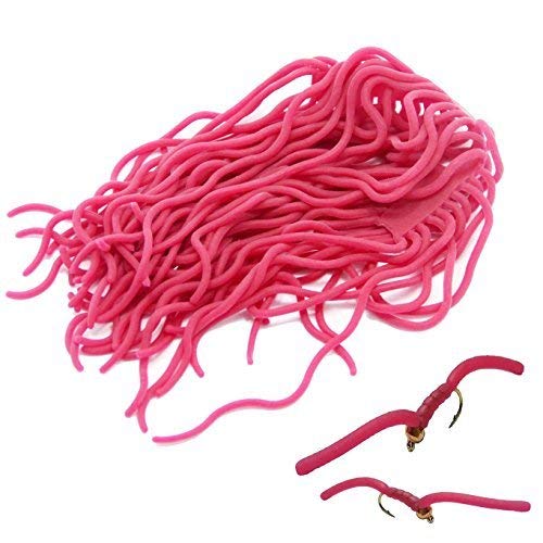 Sams Fishing, esche a forma di vermi attorcigliati per mosche; per legare mosche per la pesca di trote, Dark Red