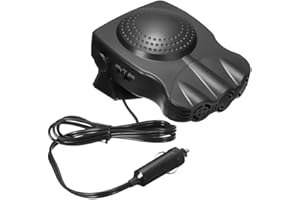 WANYIG Stufetta portatile per auto, Riscaldamento Auto 12v 150WAuto Termoventilatore per riscaldamento e sbrinatore per una facile rimozione della neve invernale dal parabrezza (Nero)