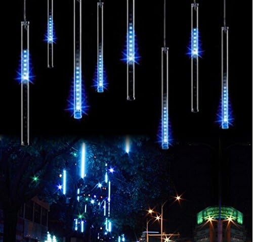 Sunyounger® 100-240V 30cm 8 Tubes Meteor Shower Rain 144 Led Light Lamp UK EU Plug Christmas String Light Wedding Garden Decoration Xmas