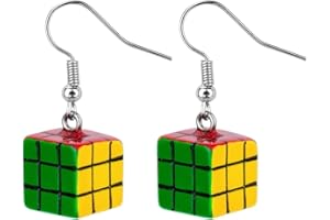 Drop Earring Rubix Cube Made With Acrylic by JOE COOL